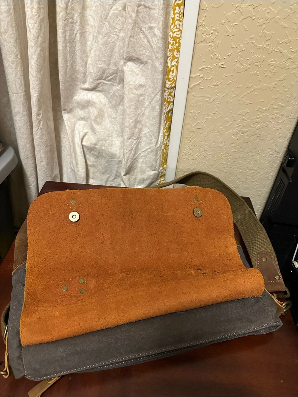 Gootium Vintage Canvas Leather Shoulder/Messenger computer Bag, Khaki 15X12